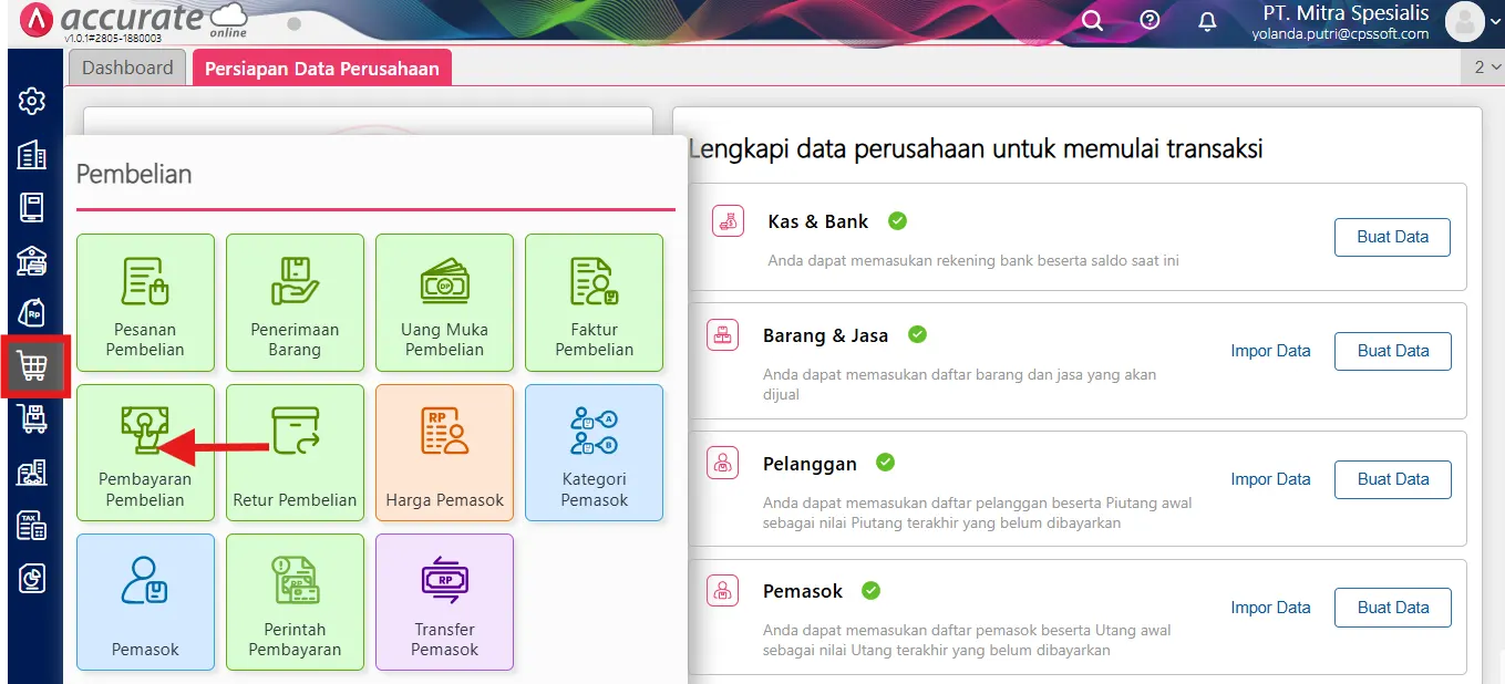 5 Mencatat pembelian aset tetap melalui Faktur Pembelian